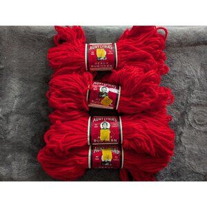 American Thread Aunt Lydia's Heavy Rug Yarn Lot of 4 Skeins - 251 Red
